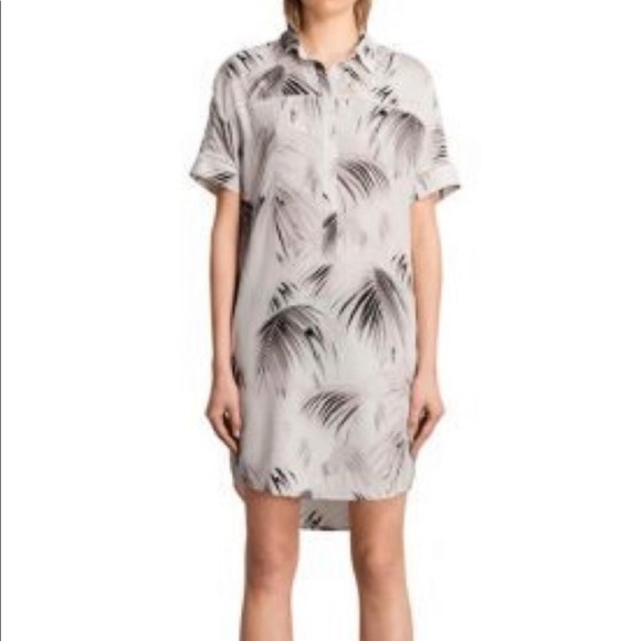 ALLSAINTS Elen Silk Shirt Dress - Picture 2 of 8